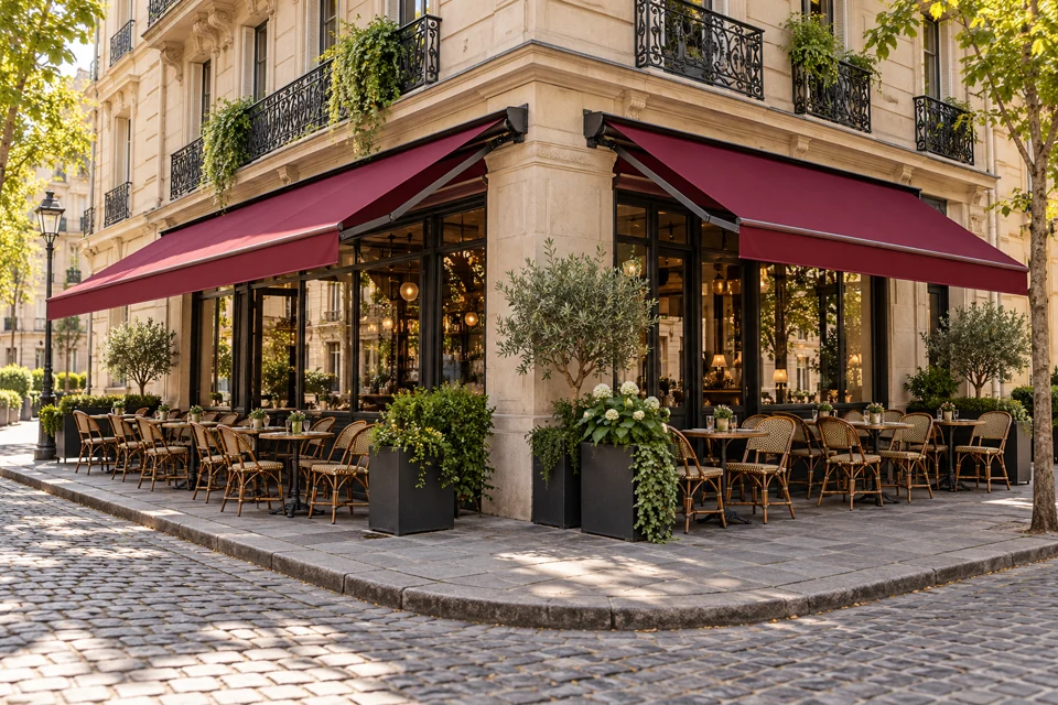 Kafe & Restoran Tentesi, oturma alanına uygun açılım ile dış mekân tasarımı